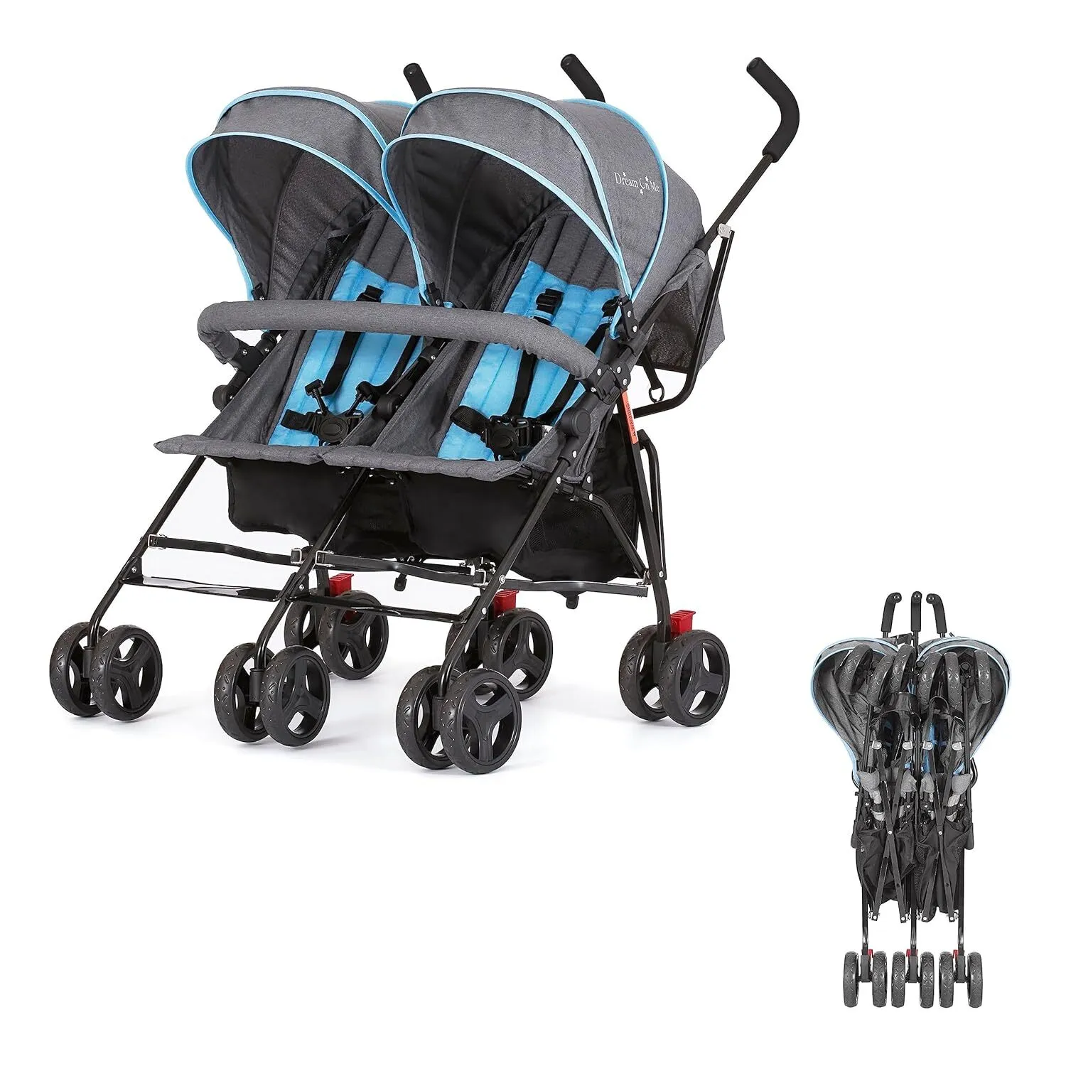 Dream On Me Twin Umbrella Stroller Lightweight Double Stroller