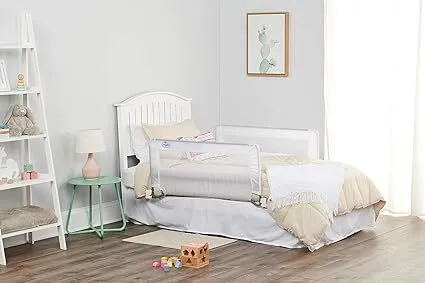 Swing Down Double Sided Bed Rail Guard, with Reinforced Anchor Safety System