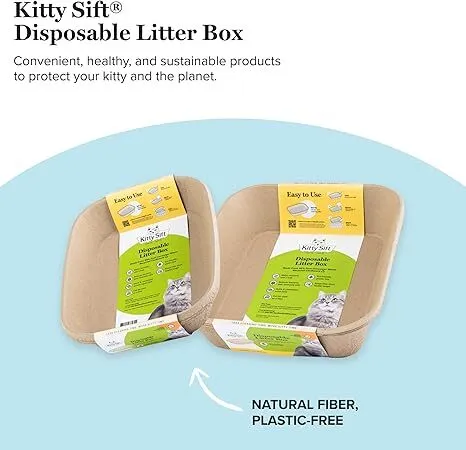 Cat Litter Box + Litter Pellets+ Pooper Scooper- Bundle - Disposable