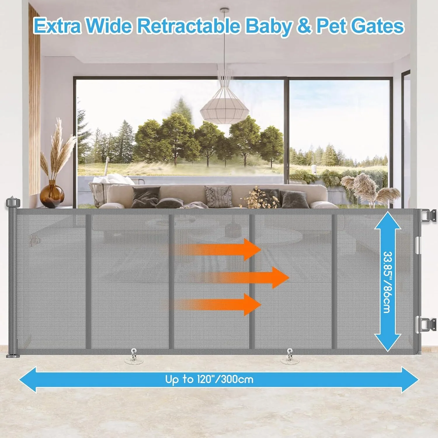 Extra Wide Retractable Baby Gate