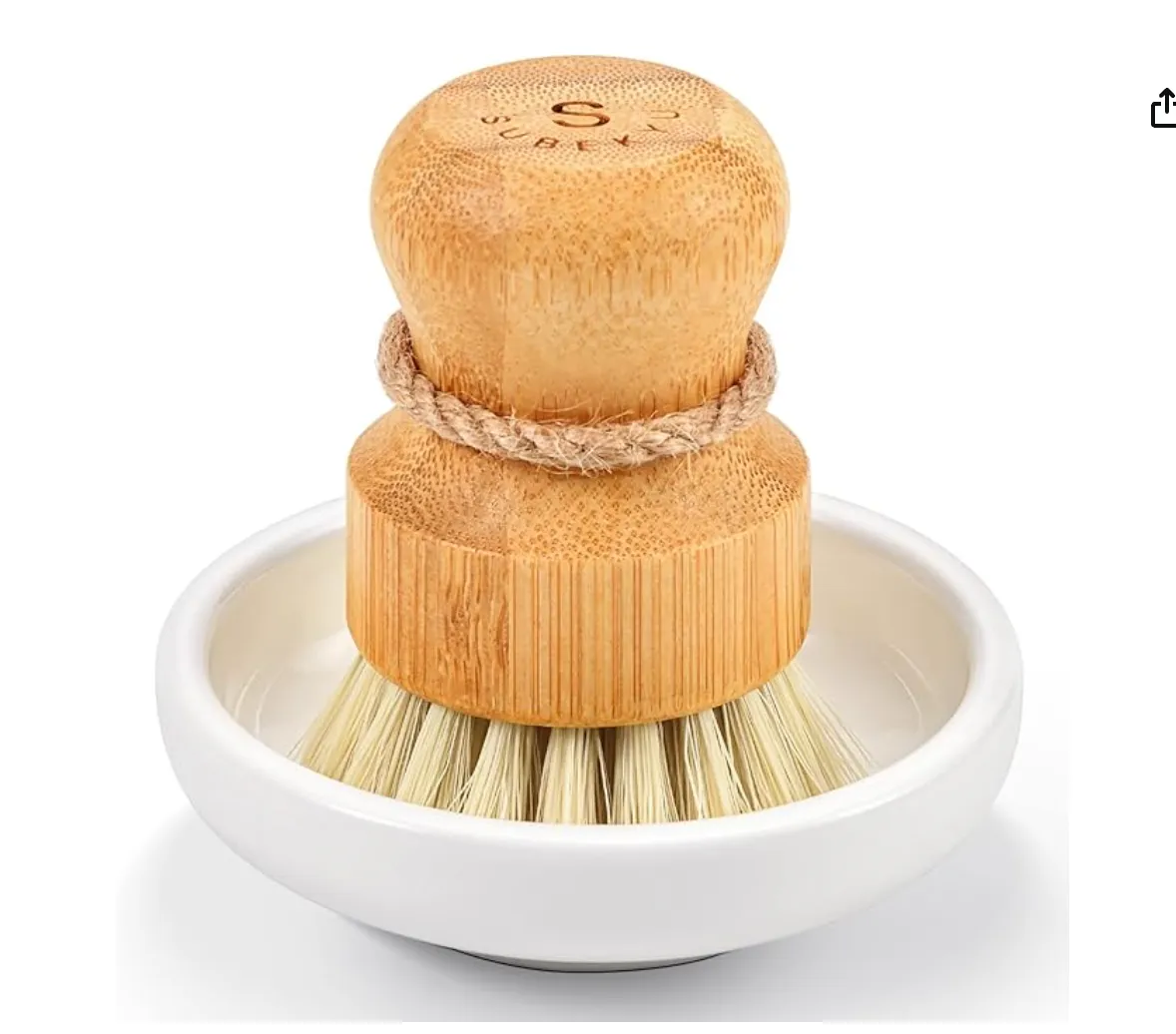Bamboo Dish Scrub Brush for Kitchen