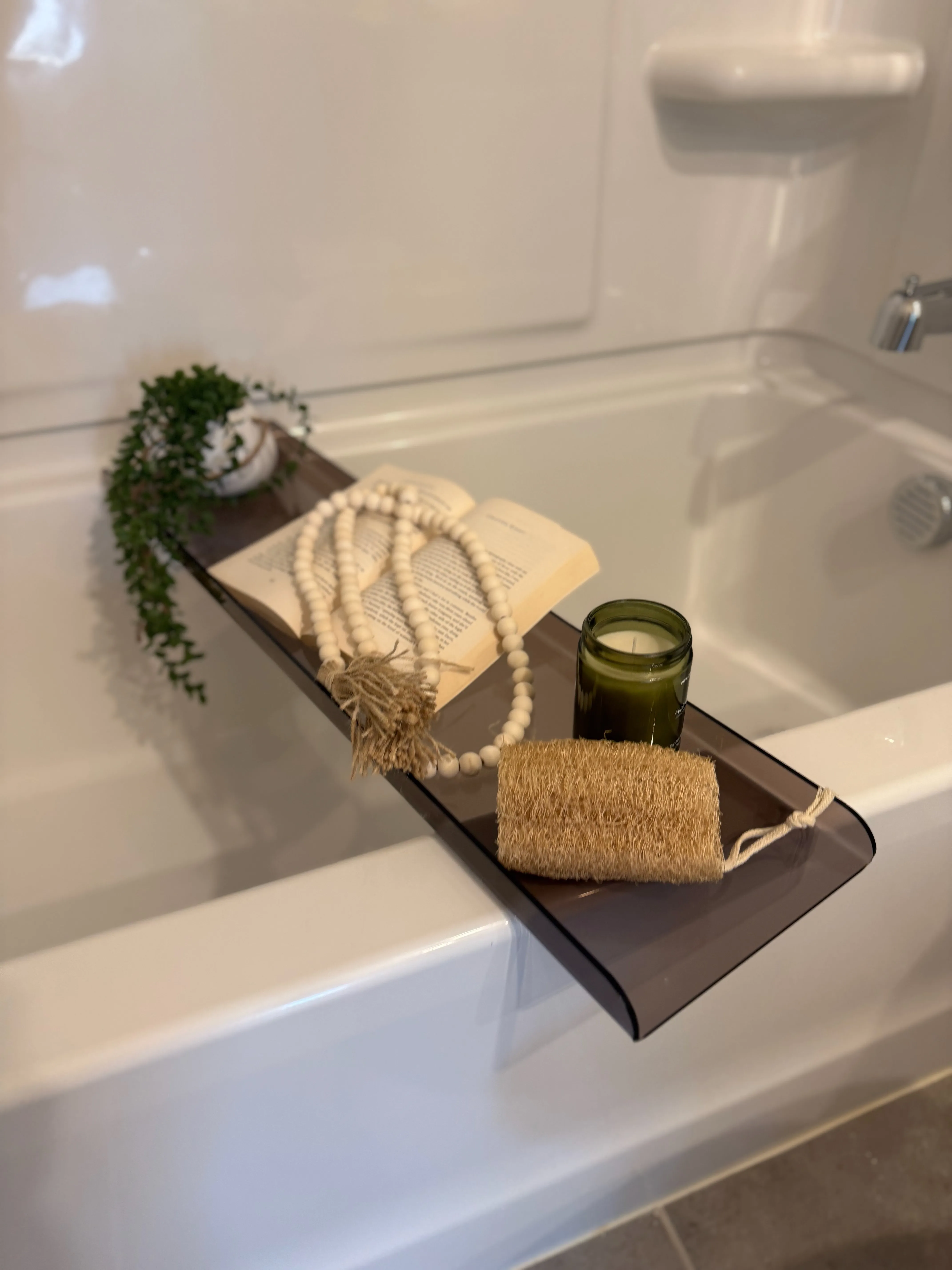 Black Opaque Bathtub Tray Set 