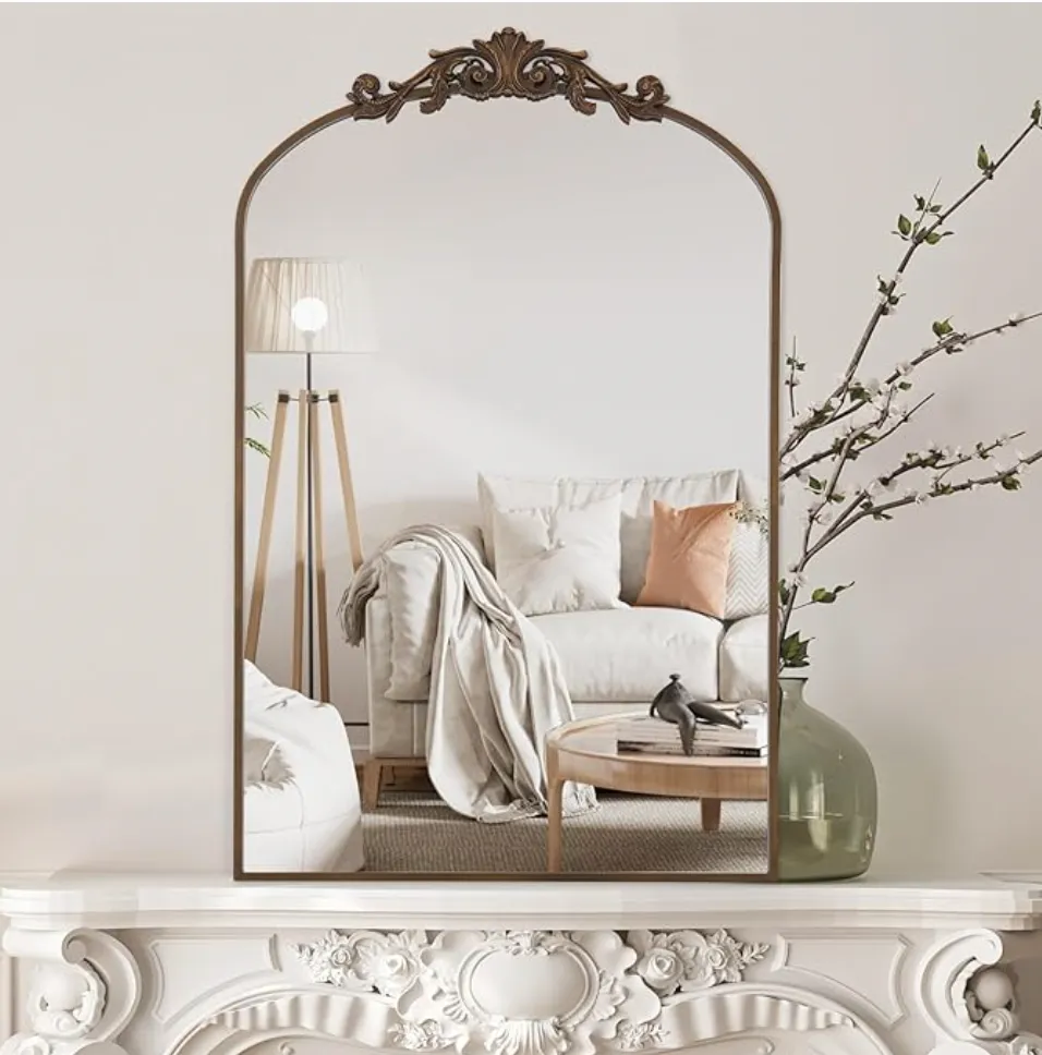 Arched Wall Mirror antique bronze
