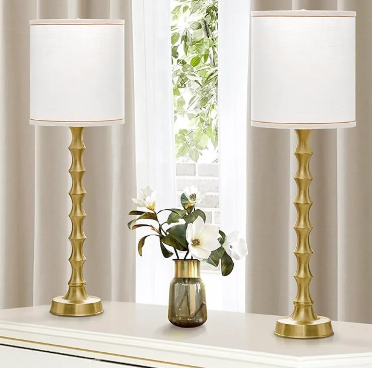 Gold buffet Lamps set of 2
