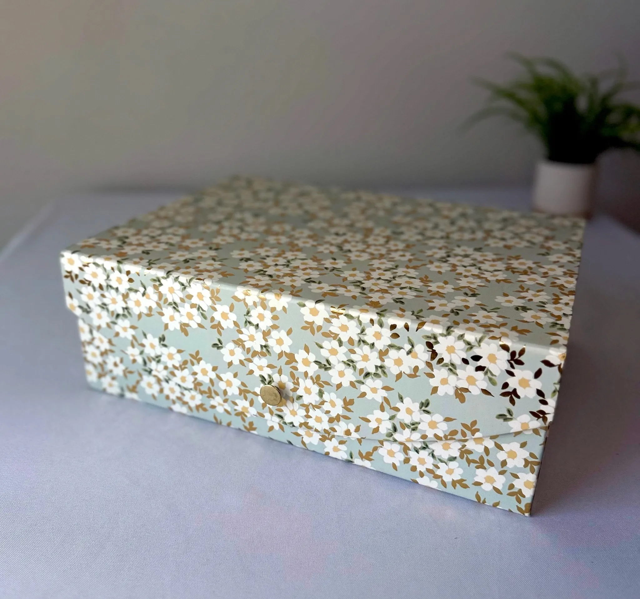 Desk Box Blue w/flowers