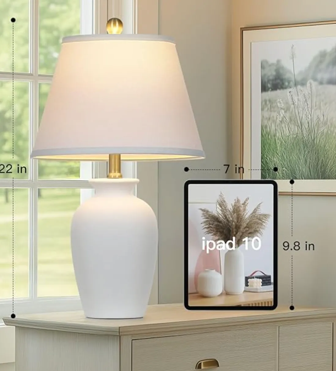 Set of 2 White lamps