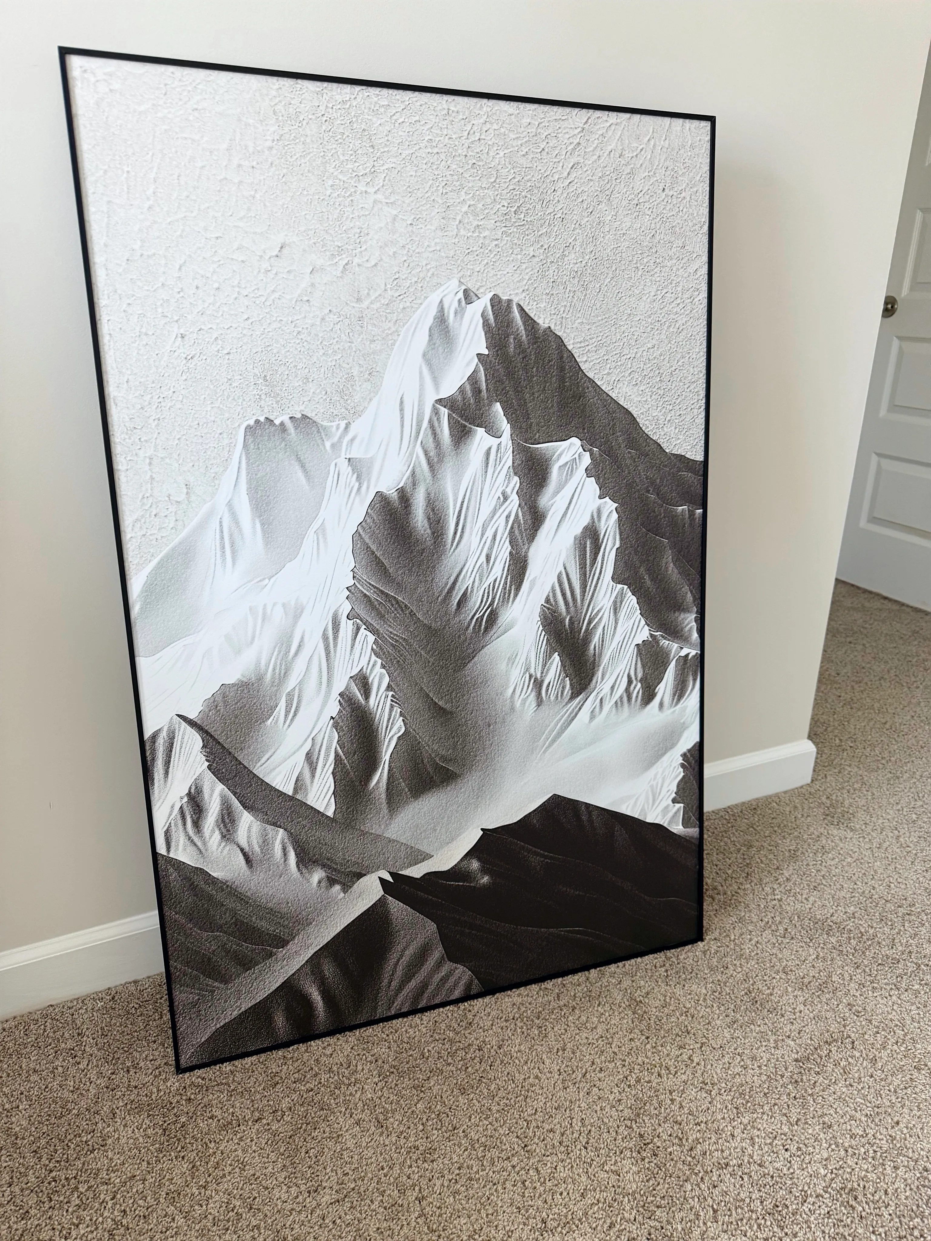 Large Abstract Black and White wall art