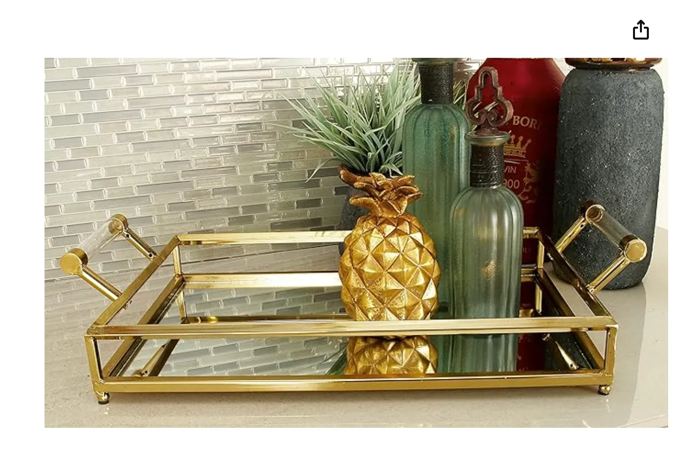 Mirrored Gold Tray
