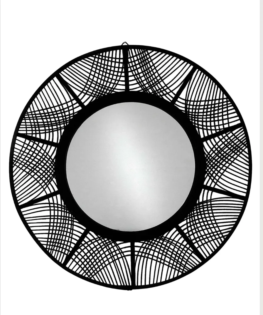 Black Bamboo Wall Mirror