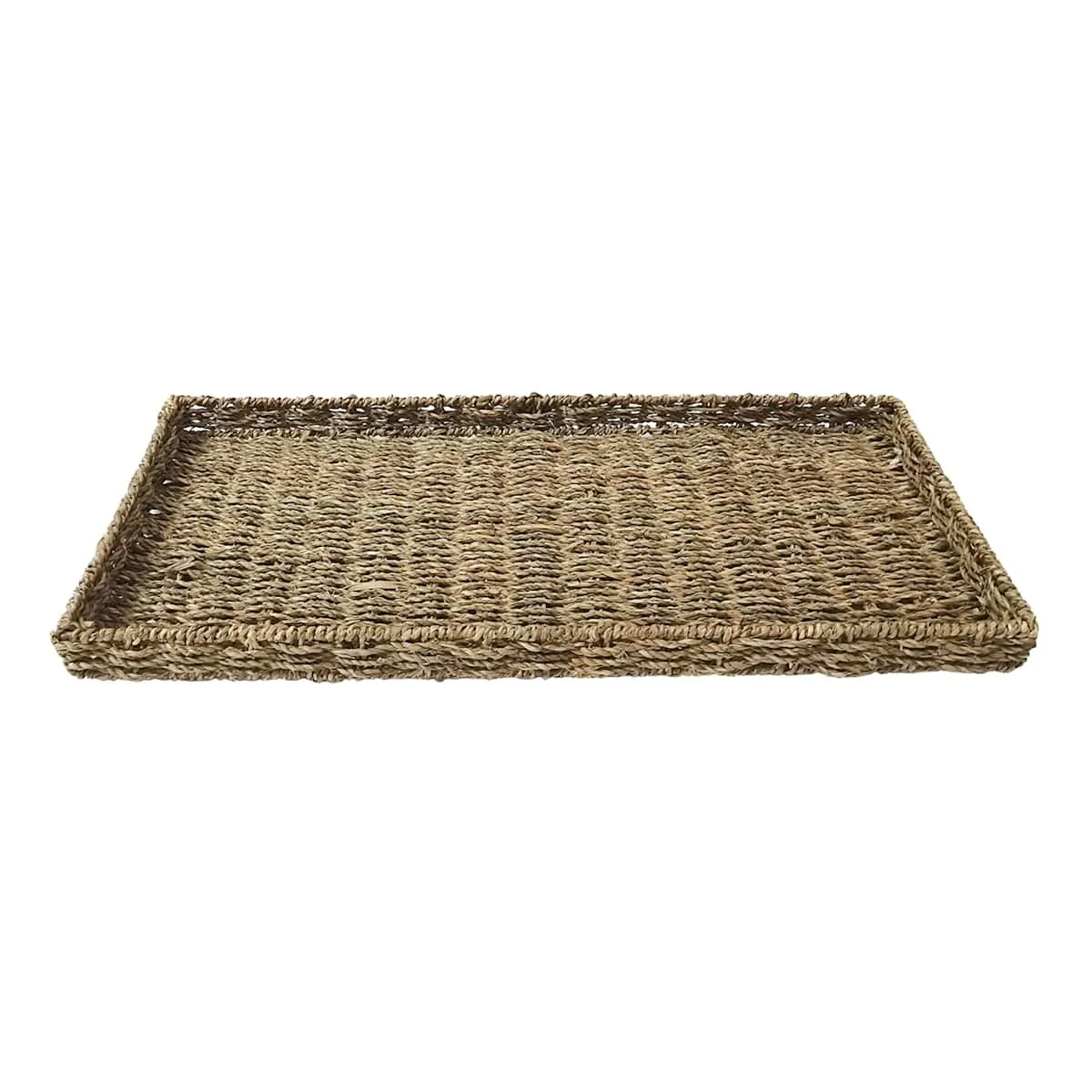 Neutral Woven Rectangle Tray