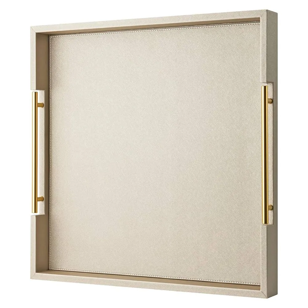 Large coffee Table Faux Leather Tray