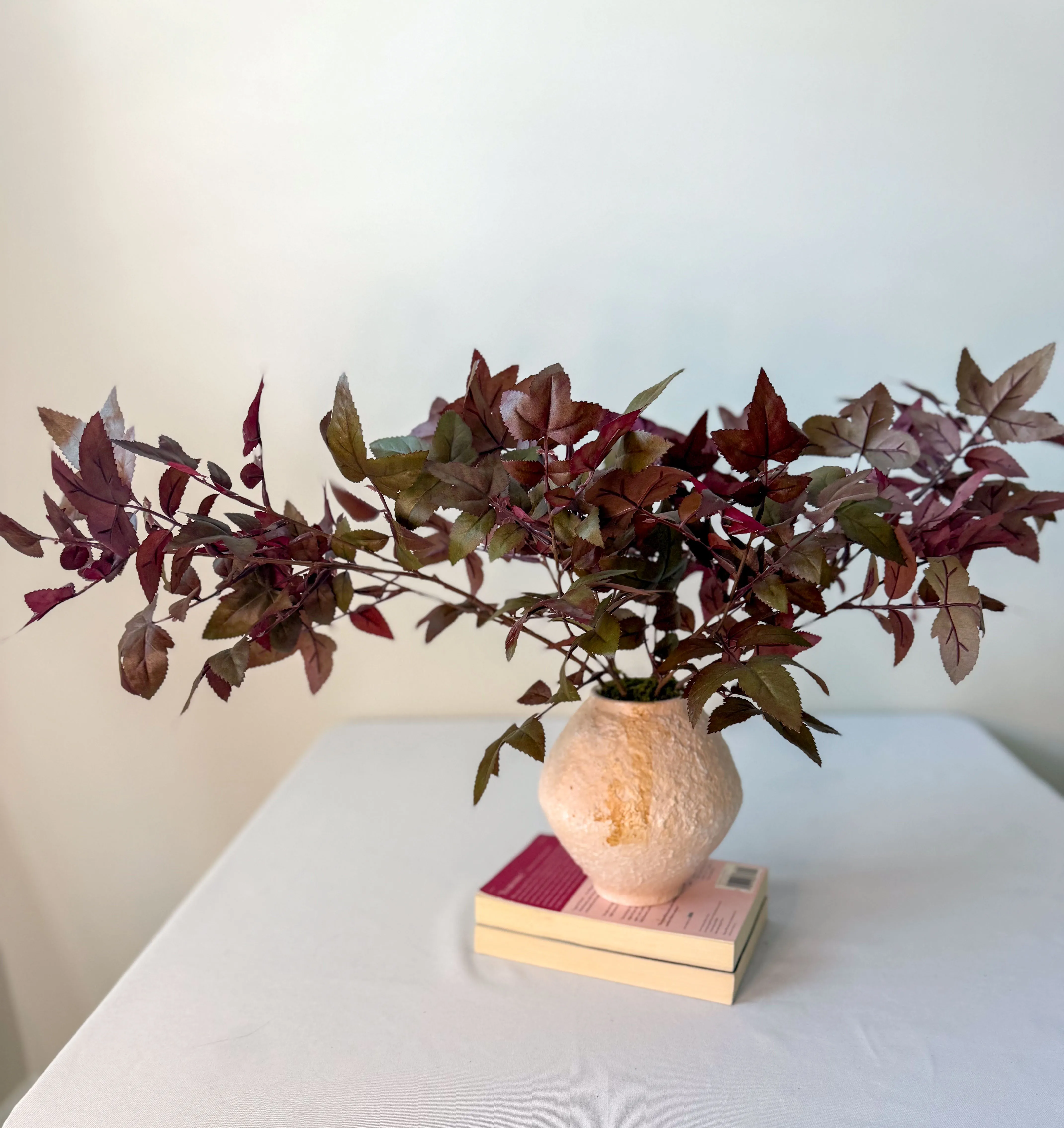 Vase with Red Maple Leaves