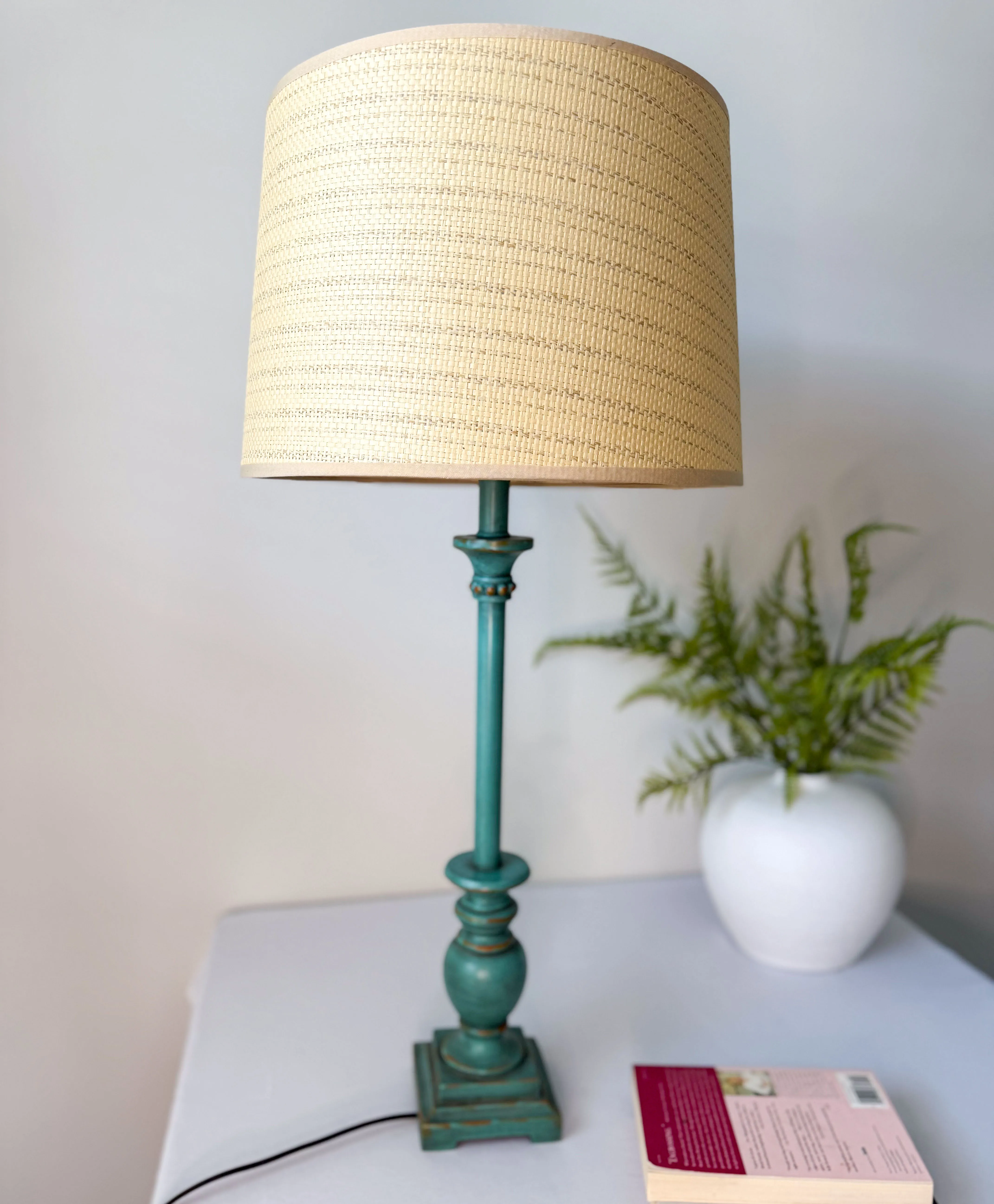 Tall Teal Lamp