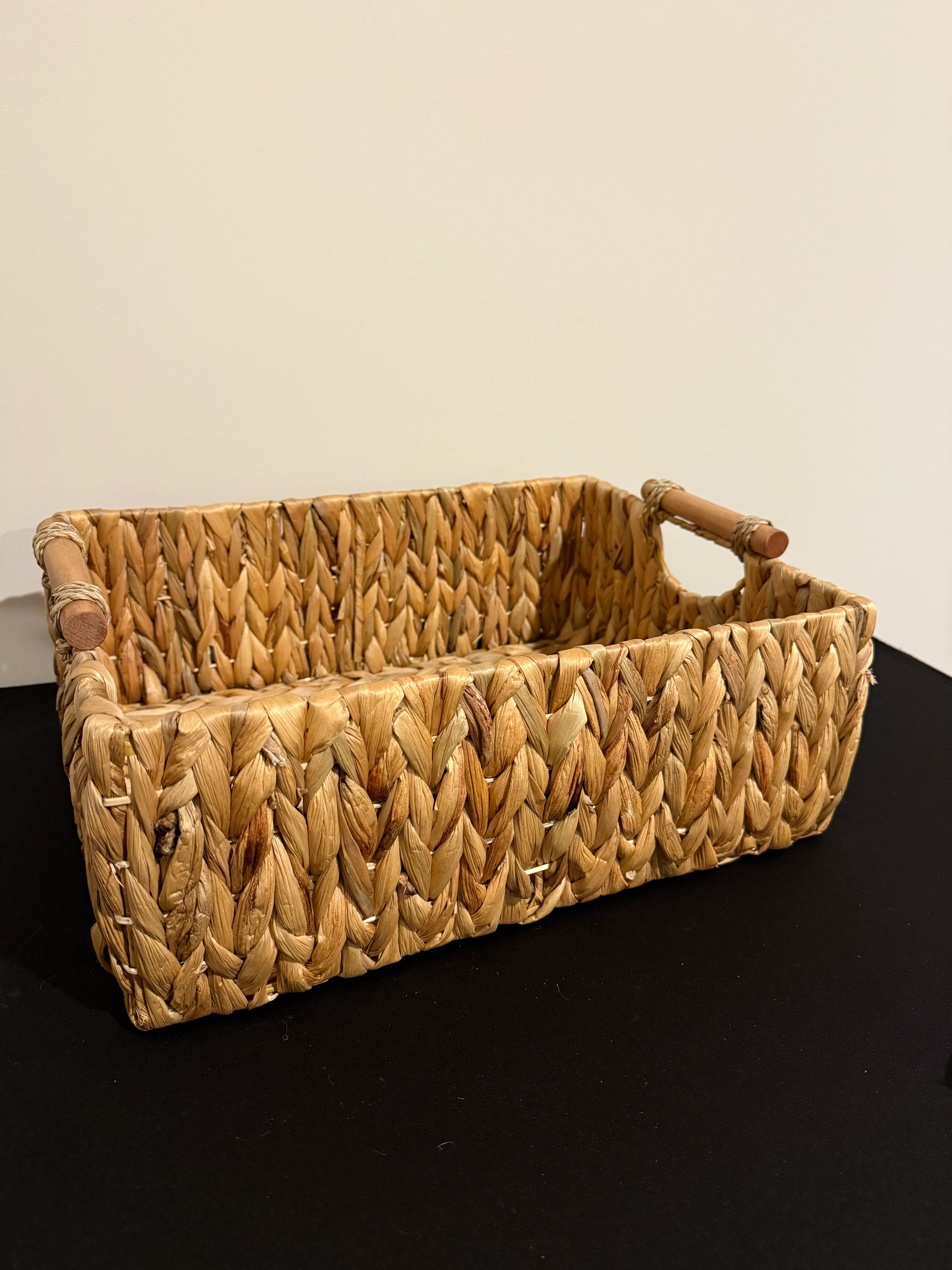 Small Basket with Wooden Handles