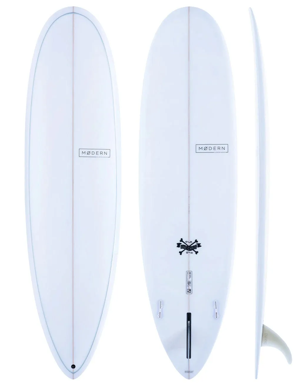 6'8 Modern LoveChild Grey/Blue Pinlines