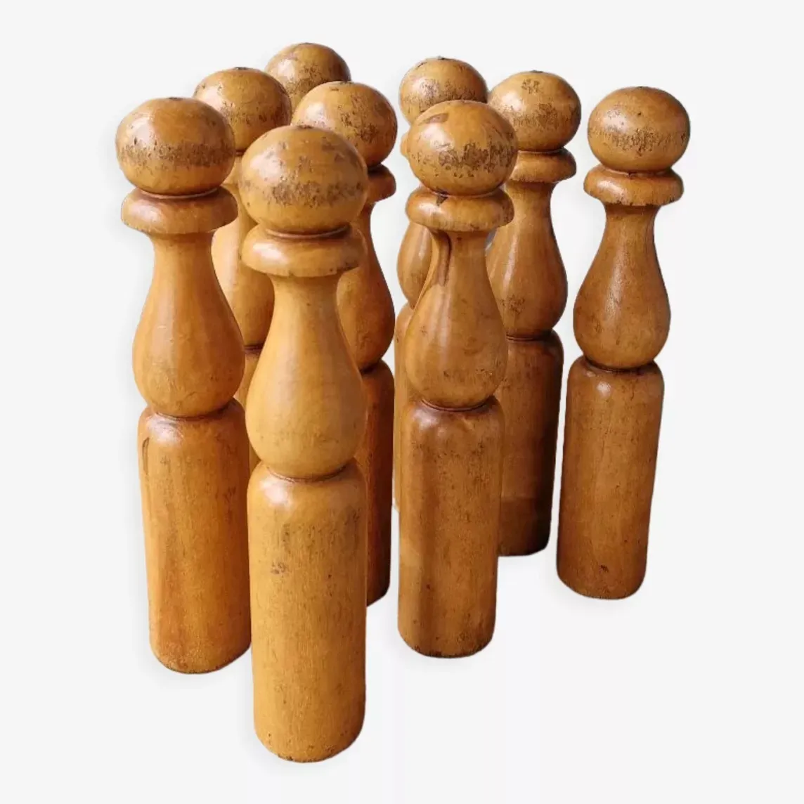 Jeu de 9 quilles en bois