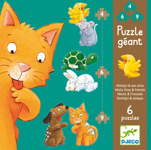 Puzzle géant Mistigri et ses amis 4, 6 et 9 pièces