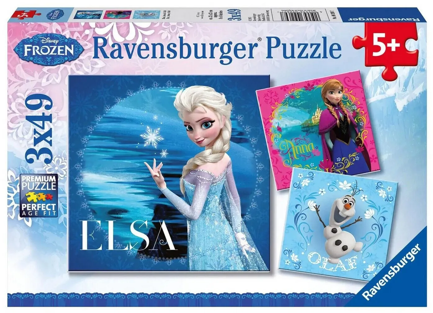 Puzzle La reine des neiges 3 x 49 pièces