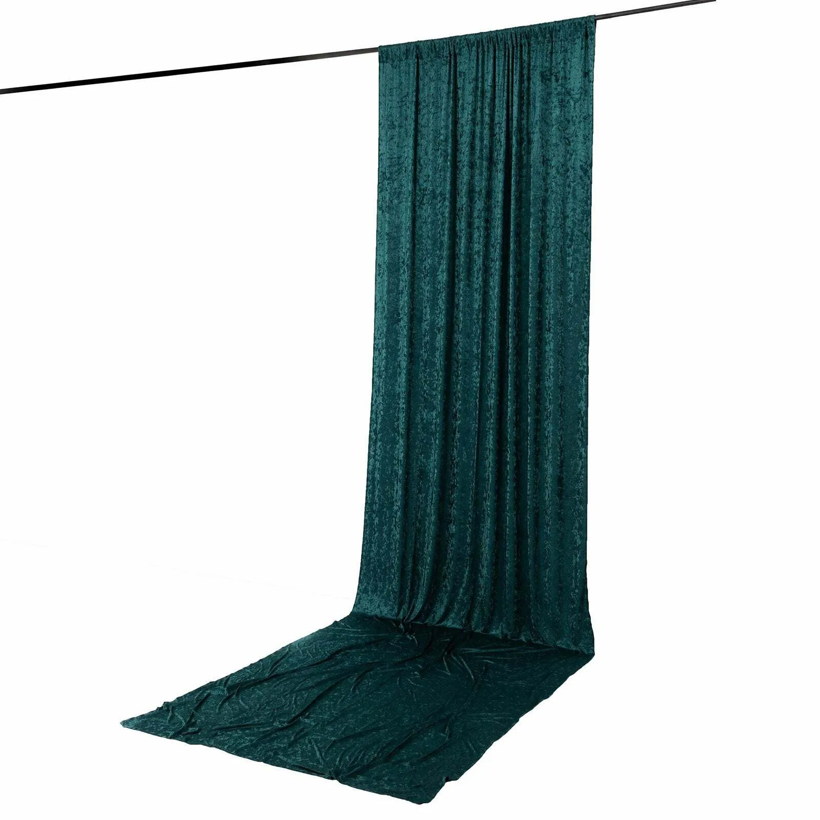 10ft x 12ft Premium Crushed Velvet Backdrop Curtain Hunter Emerald Green