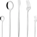 Flatware with Silver - (Spoon, Soup Spoon, Knife, Fork, Salad Fork)