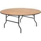 72 (6ft) Round Plywood Table W / Folding Legs