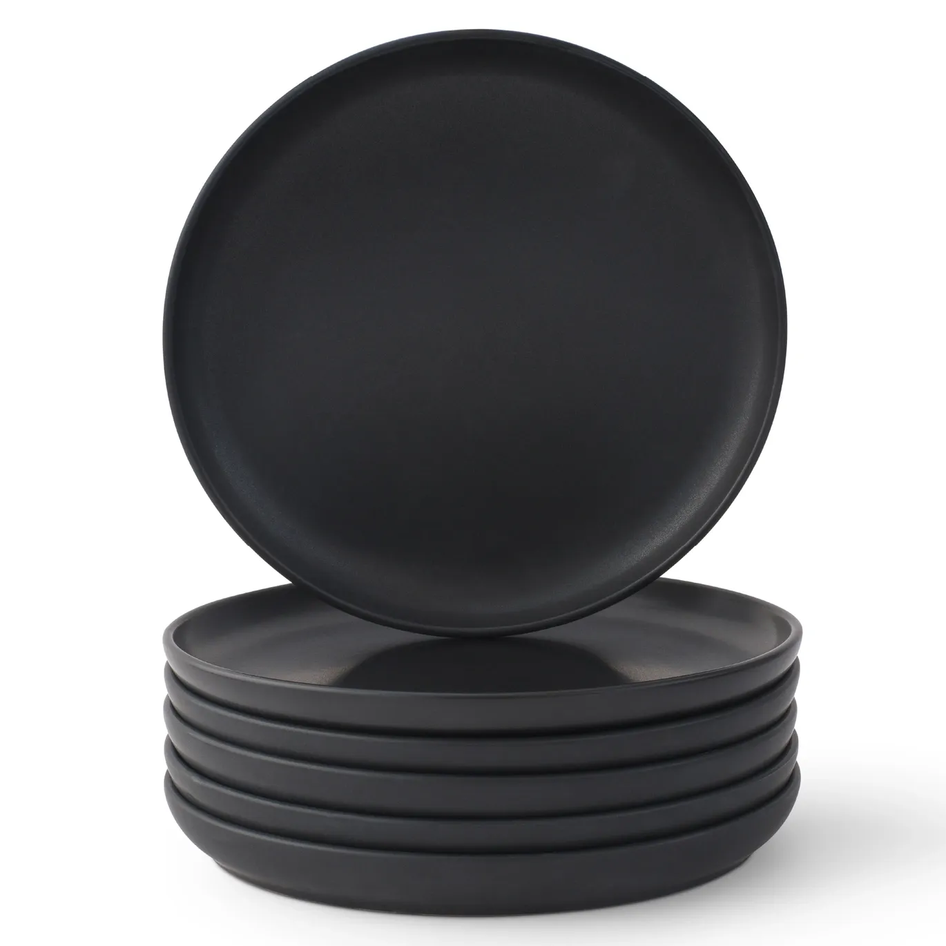 Mesa Stoneware Salad Plates - Black - 8”