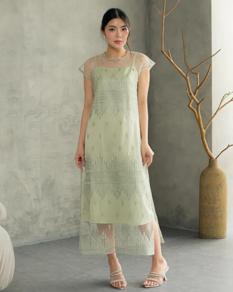 RD-0122 - Golde The Label - Laras Tille Dress Sage Green