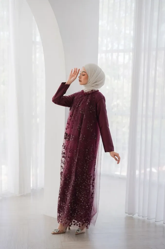 RD-0100 - Aura Label - Clara Dress in Maroon