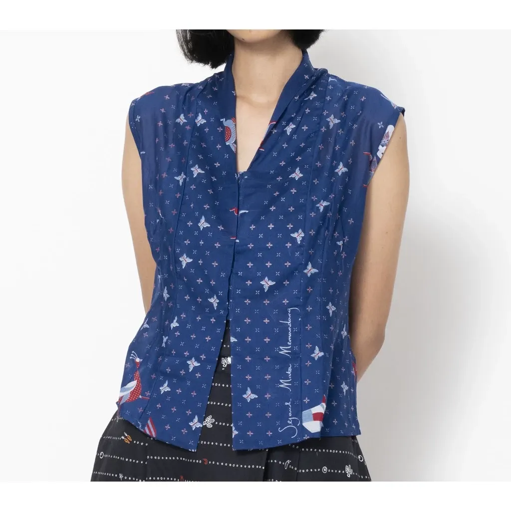 RD-0123 - Sejauh Mata Memandang - Kebaya Santai Lingkaran Timun Biru ML