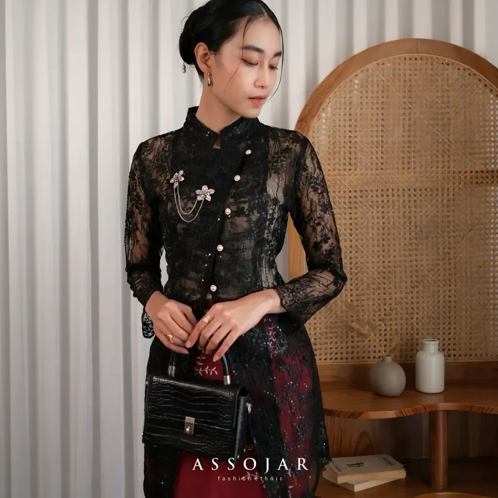 RD-0239 - Assojar - Tirani Kebaya Janggan in Black Kria