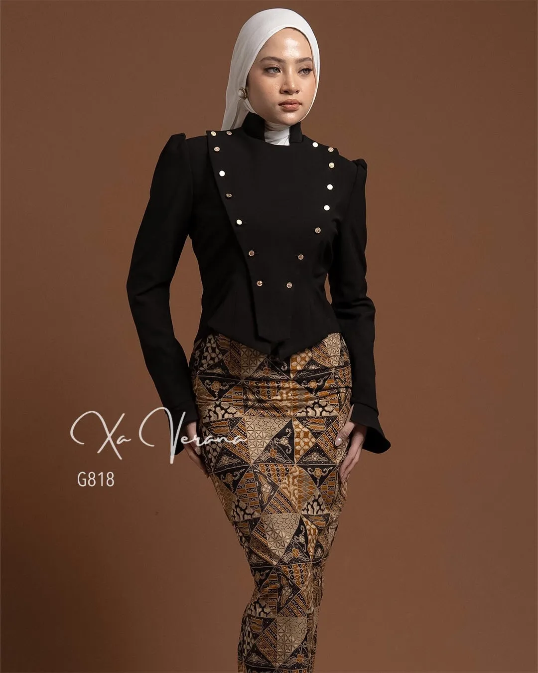 RD-0567 - Xaverana - Kebaya Hitam Long Sleeve