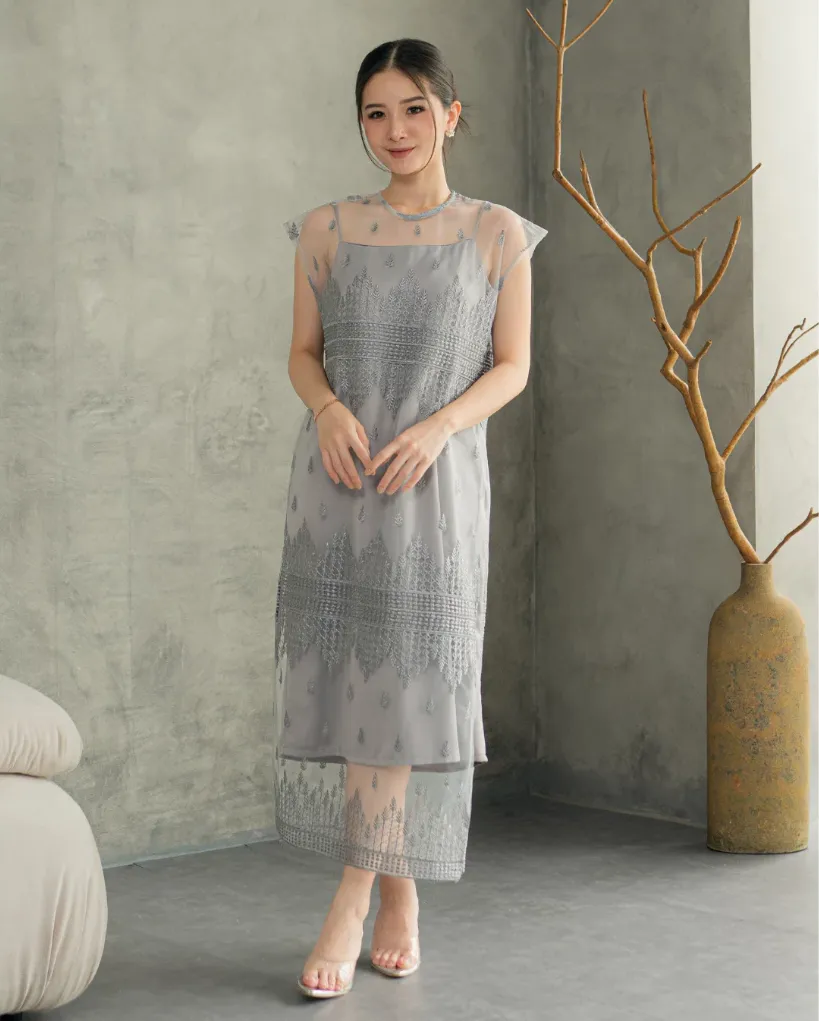 RD-0121 - Golde The Label - Laras Tille Dress Grey
