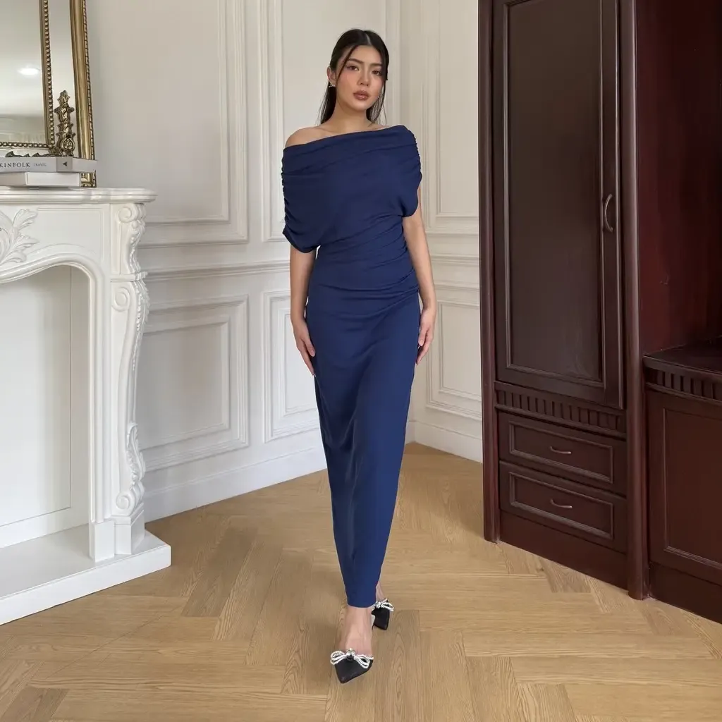 RD-0269 - Rib Knit Dress in Navy