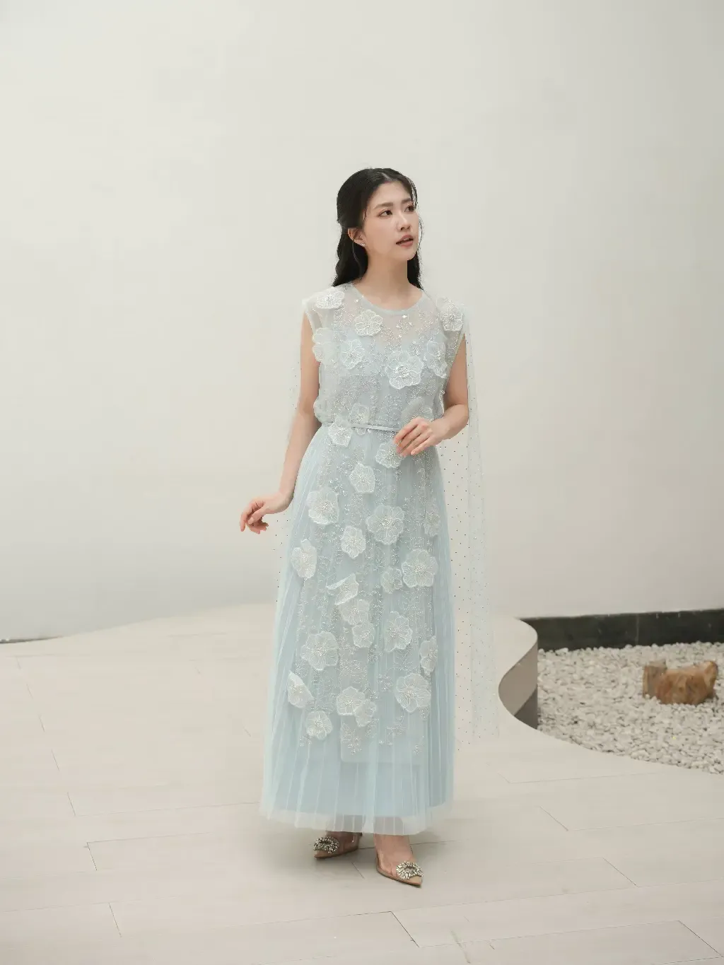 RD-0381 - Aura Label - Mimosa Dress in Baby Blue