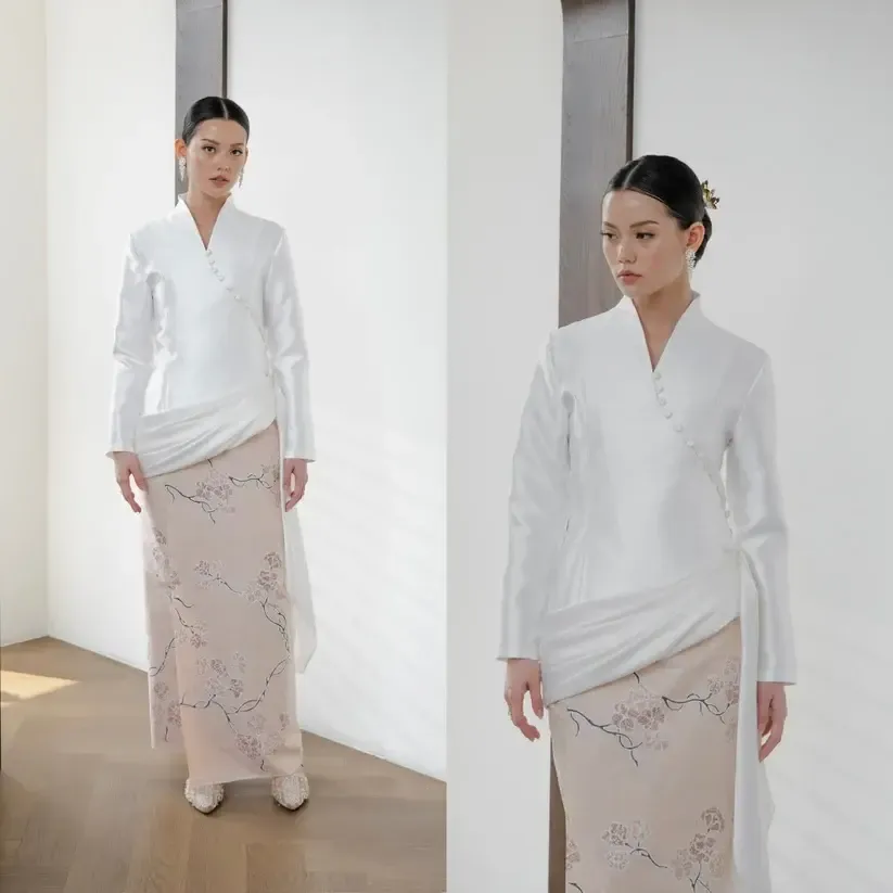 RD-0563 - Embara - Ghala Kebaya Top in White