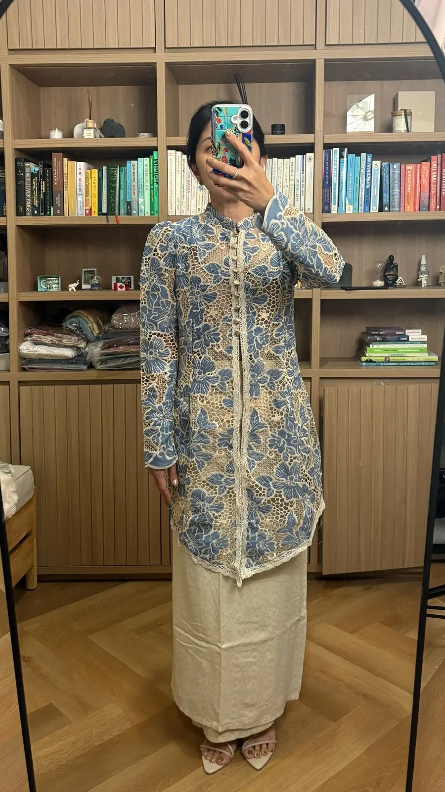 RD-0180 -  Kebaya Kurung Top in Blue