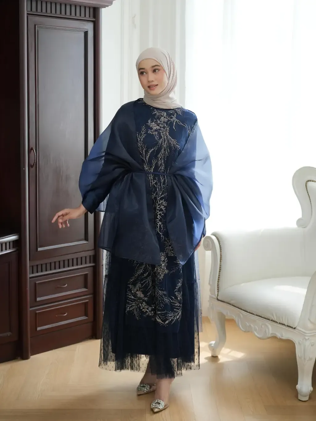 RD-0251 - Aura Label - Jaqueline Dress In Navy