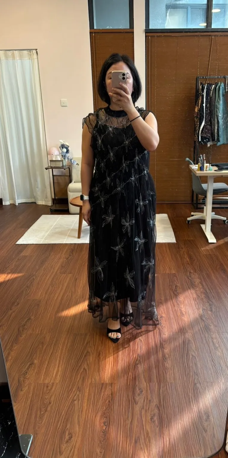 RD-0301 - ANW - Sheer Slanted Muscle Dress