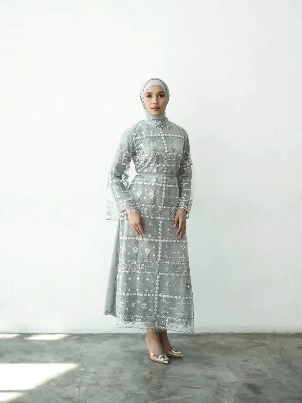RD-0358 - Aura Label - Kallista Dress in Silver Sage