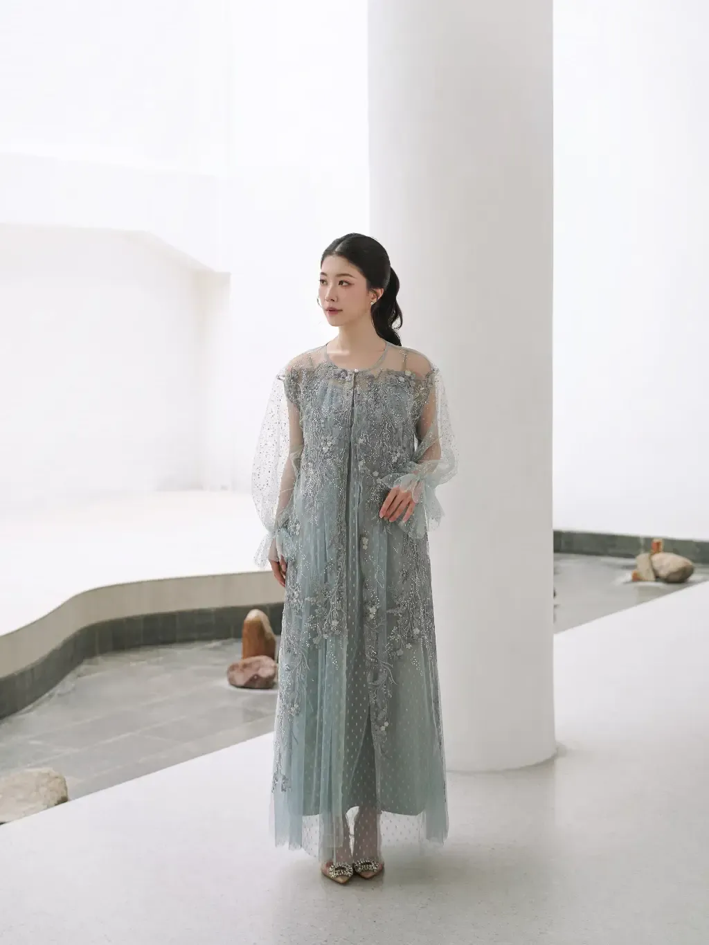 RD-0203 - Aura Label - Claudy Dress in Teal Blue