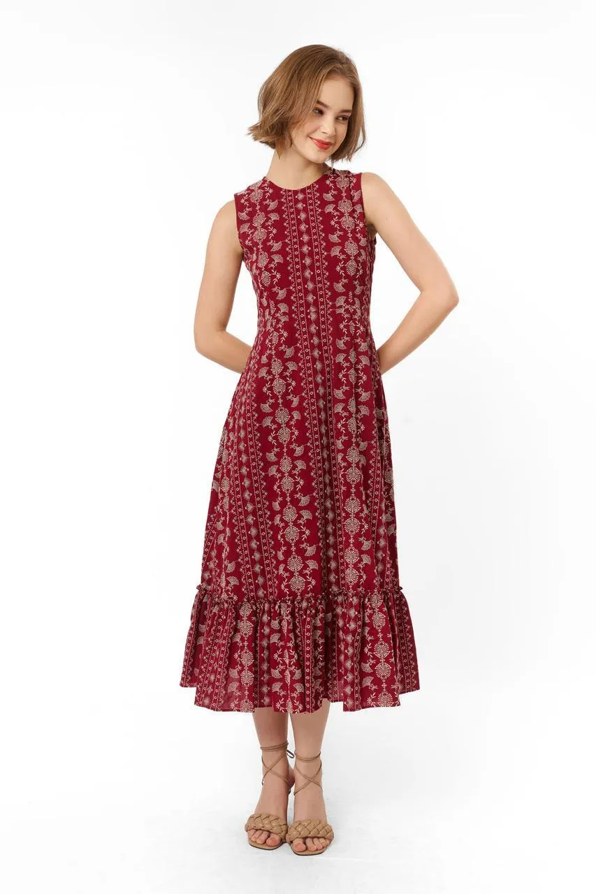 RD-0188 - BAHA GIA - ADJANI Dress in Cengkeh Maroon