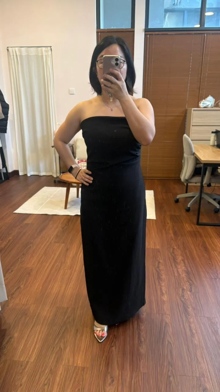 RD-0405 - Zara - Zara FItted Black Long Dress