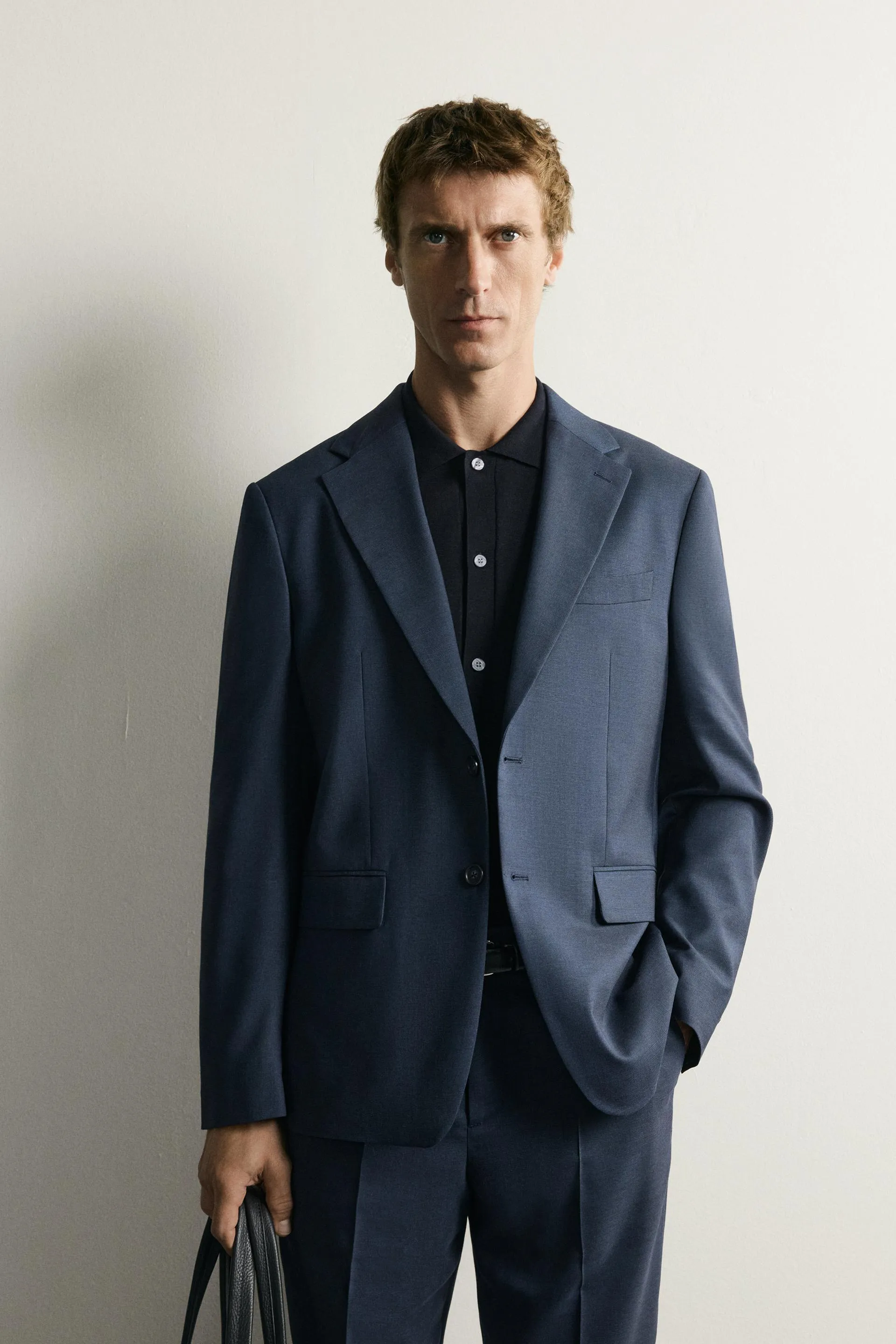 RM-0032 - Zara - Check Suit Blazer in Dark Navy