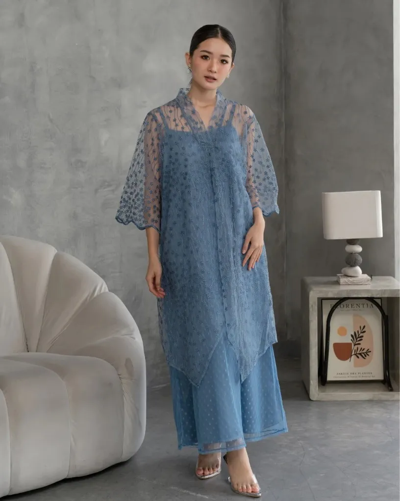 RD-0103 - Golde - Arum Tille Dress in Denim Blue