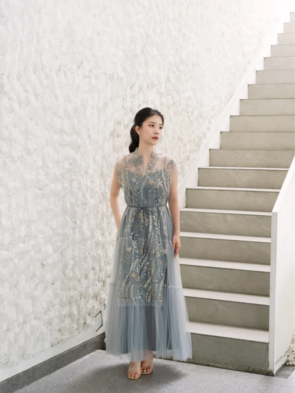 RD-0114 - Aura Label - Helena Dress in Teal Blue