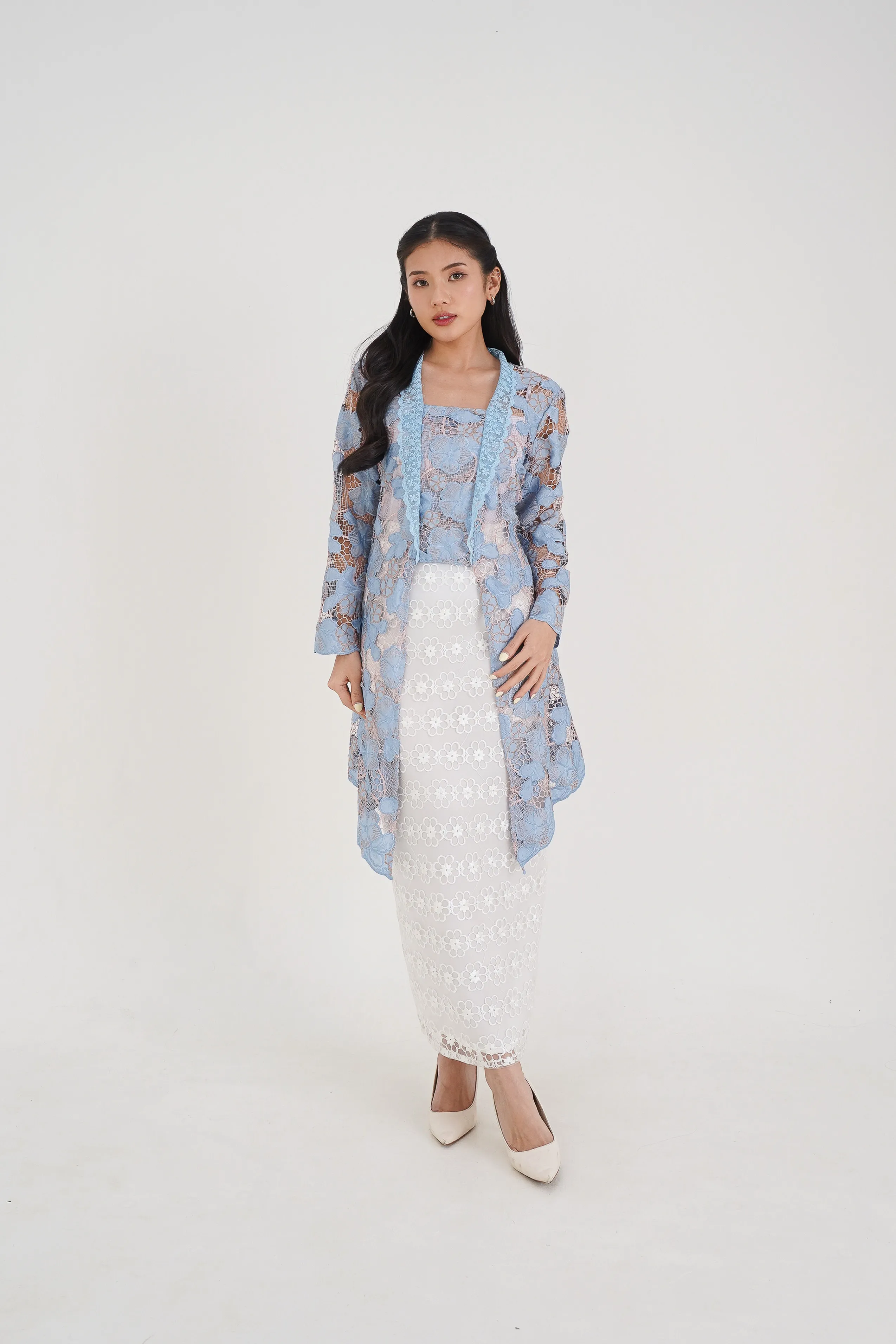 RD-0378 - Rayapari - Flower Kebaya Set in Blue