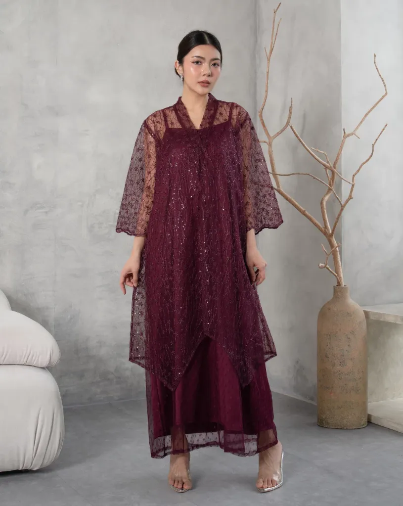 RD-0119 - Golde The Label - Arum Tille Dress Burgundy