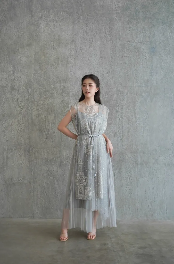 RD-0038 - Aura Label - Bianca Dress In Silver Sage