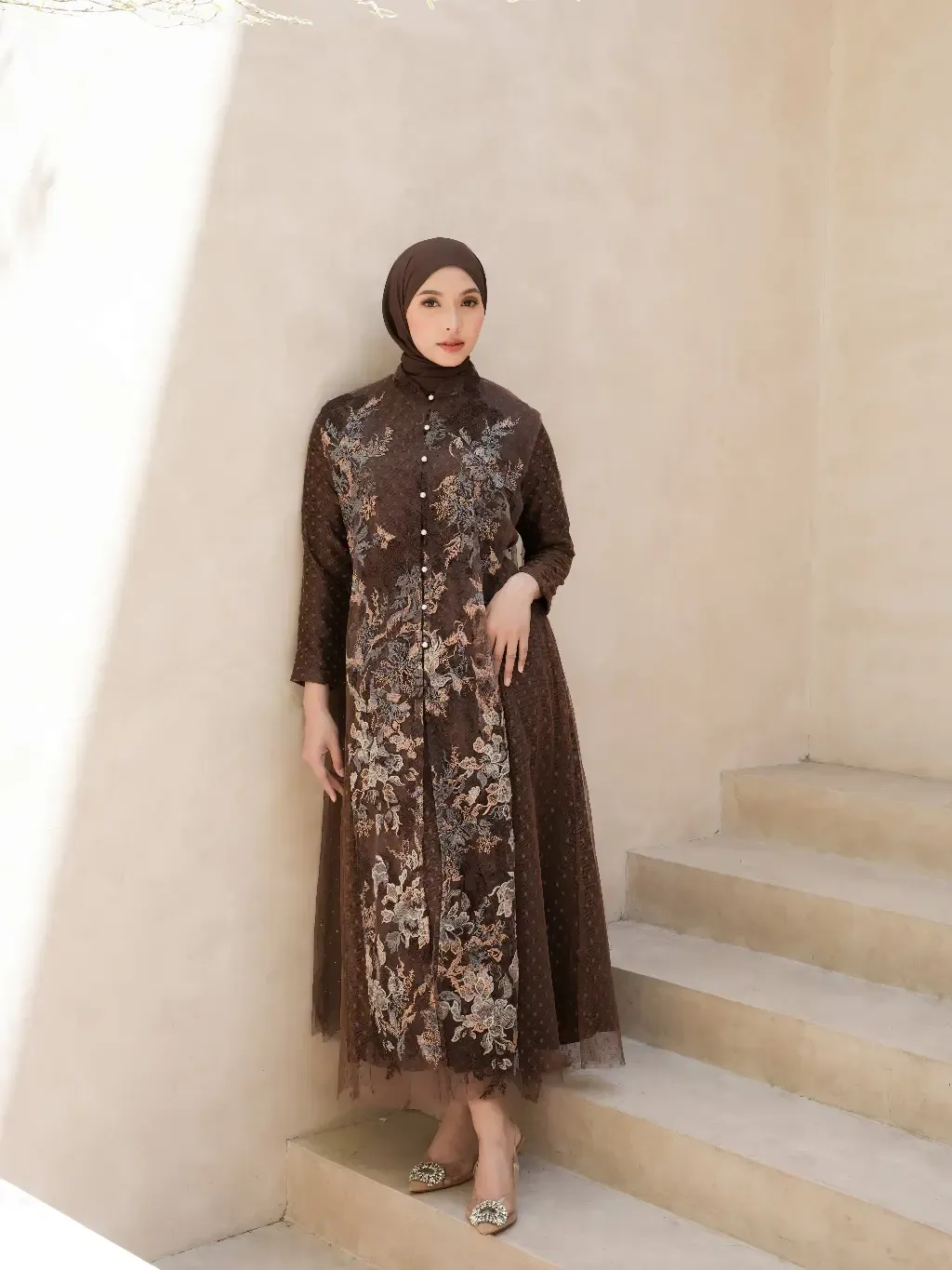 RD-0324 - Aura Label - Lauren Dress in Brown