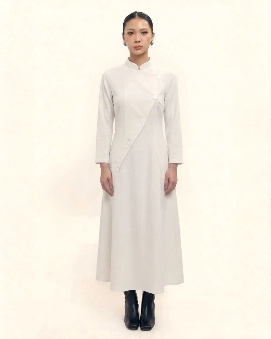 RD-0516 - Nawa Clo - Beskap Dress Long Sleeves in White